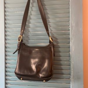 RARE Large Vintage Legacy Zip Coach Bag with Large Brass Buckle